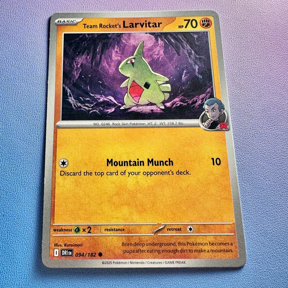 team rocket’s larvitar - 094/182 (common) — pokemon: destined rivals